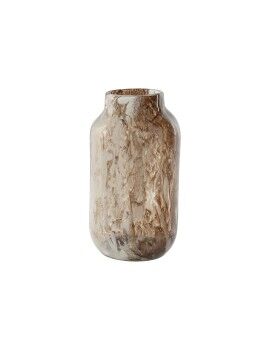 Vaso Home ESPRIT Branco Castanho Cristal Moderno 17 x 17 x 30 cm