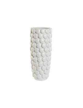 Vaso Home ESPRIT Branco Grés Mediterrâneo 16,5 x 16,5 x 38,5 cm