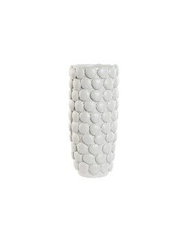 Vaso Home ESPRIT Branco Grés Mediterrâneo 15,5 X 15,5 X 33,5 cm