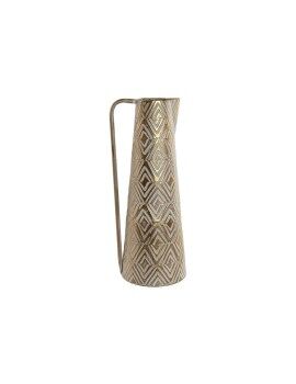 Vaso Home ESPRIT Branco Dourado Metal Moderno 19,5 X 19,5 X 53 cm