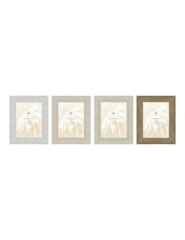 Marco de Fotos Home ESPRIT Blanco Beige Cristal Poliestireno Mármol Escandinavo 21 x 2 x 26 cm (4...