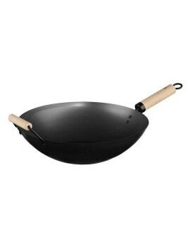 Sartén Wok Secret de Gourmet Negro Acero Inoxidable Ø 35 cm