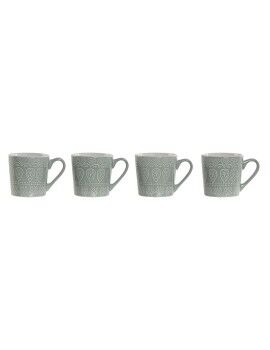 Juego de 4 Tazas Mug Home ESPRIT Verde Gres 360 ml 9,5 x 13 x 9,2 cm Mandala