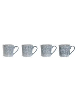 Juego de 4 Tazas Mug Home ESPRIT Azul Gres 340 ml 13 x 9,5 x 9,2 cm Mandala