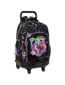 Mochila Escolar com Rodas Monster High Preto 33 x 45 x 22 cm