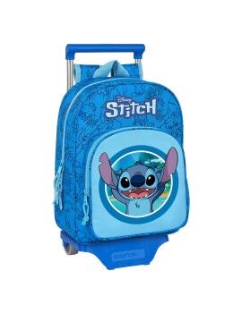 Mochila Escolar con Ruedas Stitch Azul 26 x 34 x 11 cm