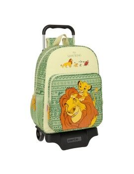 Mochila Escolar com Rodas Mufasa Verde Bege 33 x 42 x 14 cm