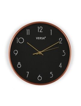 Reloj de Pared Versa Negro Plástico 4 x 30 x 30 cm