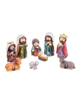 Adorno Navideño Multicolor Poliresina Nacimiento/Belén 9 cm (9 Piezas)