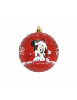 Bola de Navidad Mickey Mouse Happy smiles 10 Unidades Rojo Plástico (Ø 6 cm)