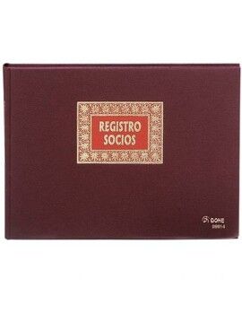 Libro Registro de Socios DOHE 09914 Burdeos A4 100 Hojas