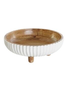 Centro de mesa DKD Home Decor Branco Catanho escuro 25 x 25 x 9 cm