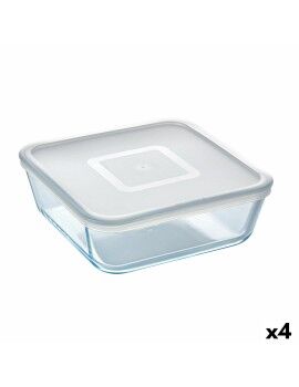 Fiambrera Cuadrada con Tapa Pyrex Cook & Freeze 2 L 19 x 19 cm Transparente Silicona Vidrio (4...