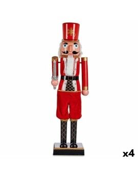 Figura Decorativa Cascanueces Negro Rojo Plástico 13 x 60 x 14,5 cm (4 Unidades)