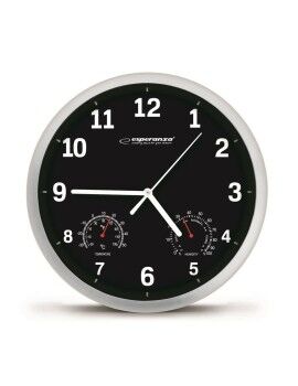 Reloj de Pared Esperanza EHC016K Negro Vidrio Plástico 25 cm