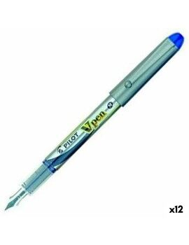 Boligrafo de tinta líquida Pilot V Pen Pluma de Caligrafía Desechable Azul 0,4 mm (12 Unidades)