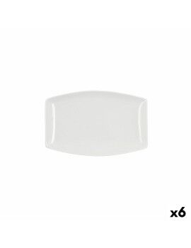 Fuente de Cocina Quid Gastro Cuadrado Cerámica Blanco (25,2 x 16 x 2 cm) (6 Unidades)