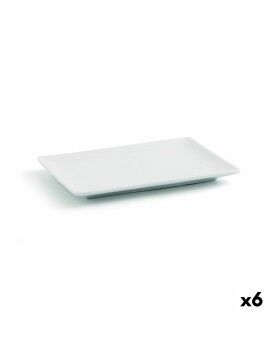 Bandeja de Aperitivos Quid Gastro Fun Blanco Cerámica 20 x 13 x 2 cm (6 Unidades)