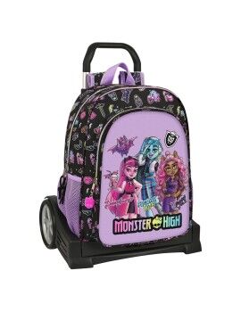 Mochila Escolar com Rodas Monster High Creep Preto 33 x 42 x 14 cm