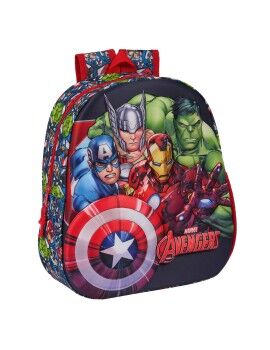 Mochila Escolar The Avengers Preto Vermelho 27 x 33 x 10 cm