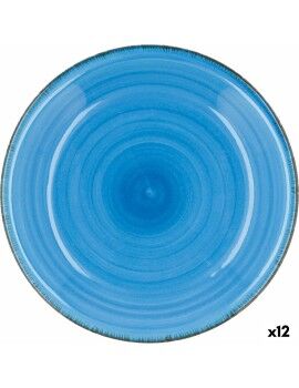 Plato Hondo Quid Vita Azul Cerámica (ø 21,5 cm) (12 Unidades)