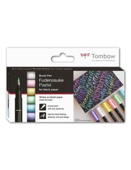 Conjunto de Canetas de Feltro Tombow WS-BS-6P Preto Branco (Recondicionado A+)