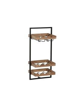 Botellero Home ESPRIT Negro Natural 35 x 25 x 75 cm