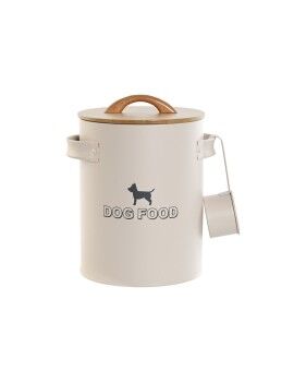 Bote de comida para mascotas Home ESPRIT Beige Natural Metal Bambú 4 L 19 X 16 X 23 cm