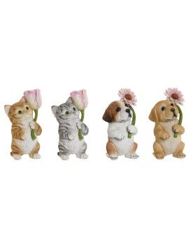 Figura Decorativa Home ESPRIT Multicolor animais 10,5 X 9 X 18,5 cm (4 Unidades)