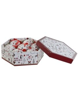 Bolas de Natal Home ESPRIT Branco Vermelho PVC (7 Unidades)