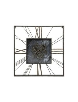 Relógio de Parede Home ESPRIT Preto Dourado Metal Cristal 80 x 8 x 80 cm