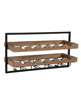 Suporte para garrafas Home ESPRIT Preto Natural 65 x 25 x 35 cm