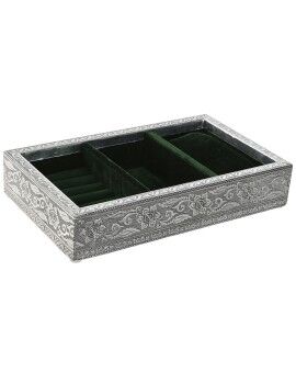 Caja-Joyero Home ESPRIT Verde Plateado Madera Aluminio 25 x 15 x 5 cm