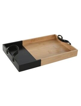 Bandeja de Aperitivos Home ESPRIT Negro Natural Moderno 42 x 27 x 4,5 cm