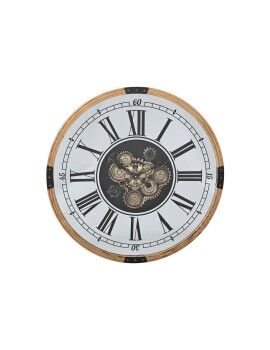 Reloj de Pared Home ESPRIT Plateado Natural Metal Cristal 80 X 8,5 X 80 cm