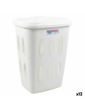 Cesto para la Ropa Sucia Tontarelli Laundry Con Tapa 45 L Blanco 41 x 33,2 x 54,5 cm (12 Unidades)