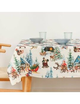 Mantel resinado antimanchas Belum  Christmas Landscape Multicolor 150 x 150 cm