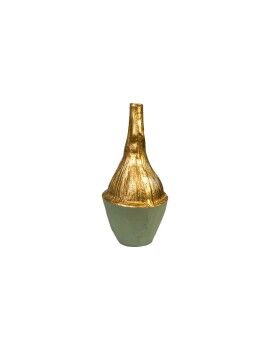 Vaso Romimex Verde Dourado Alumínio 18 x 36 x 17 cm