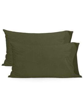 Funda de almohada HappyFriday Basic Verde 50 x 75 cm (2 Unidades)