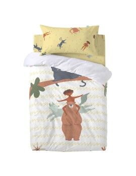 Conjunto de capa de edredom HappyFriday Mr Fox Jungle life  Multicolor Berço de Bebé 2 Peças