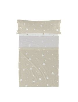 Conjunto de Lençóis HappyFriday Basic Kids Little star Bege Solteiro 180 x 270 cm 2 Peças