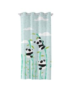 Cortina HappyFriday Moshi Moshi Panda Garden Azul 140 x 265 cm