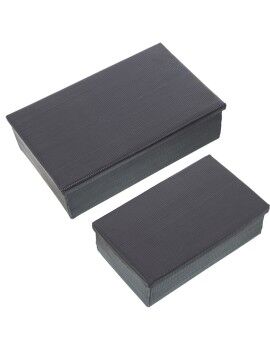 Juego de Cajas Decorativas Alexandra House Living Negro Metal 28 x 18 x 8 cm 22 x 7 x 14 cm 2 Piezas