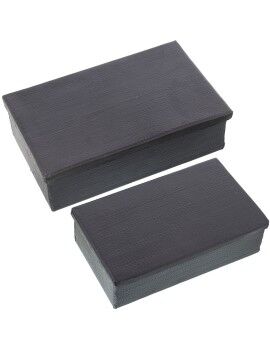 Juego de Cajas Decorativas Alexandra House Living Negro Metal 28 x 18 x 8 cm 23 x 7 x 14 cm 2 Piezas