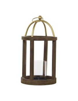 Farol Alexandra House Living Madera Metal Cristal 22 x 45 x 22 cm Portavelas