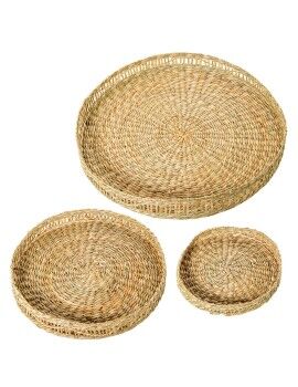 Juego de Bandejas Alexandra House Living Beige Hierba de mar 30 x 3 x 30 cm 40 x 3 x 40 cm 20 x 3...