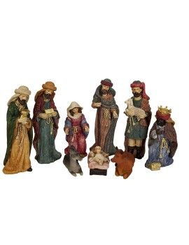 Set de Figuras Romimex Multicolor Resina 9 x 20 x 9 cm Nacimiento/Belén Reyes Magos 9 Piezas