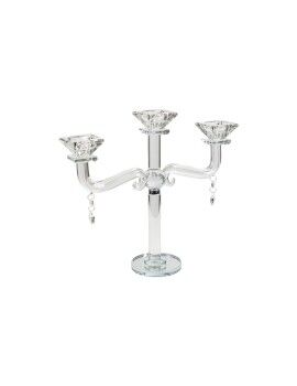 Candelabro Romimex Transparente Vidrio 27 x 28 x 9 cm