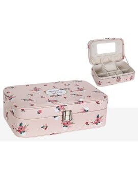 Caja-Joyero Romimex Rosa PVC 22 x 7 x 15 cm Flores