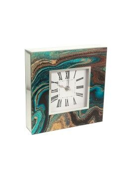 Reloj de Mesa Romimex Azul Dorado Vidrio 20 x 20 x 5 cm